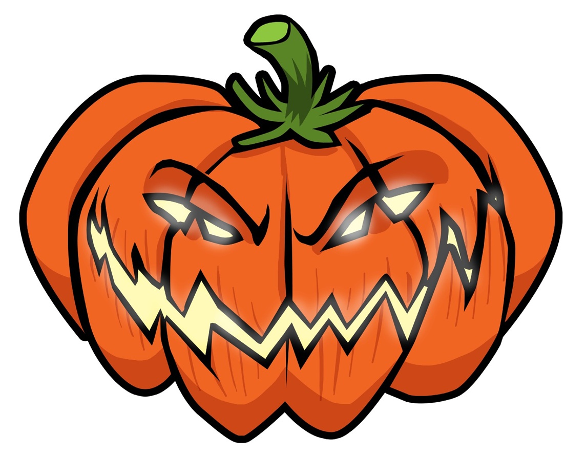 Halloween pumpkin with evil grin Stock Images