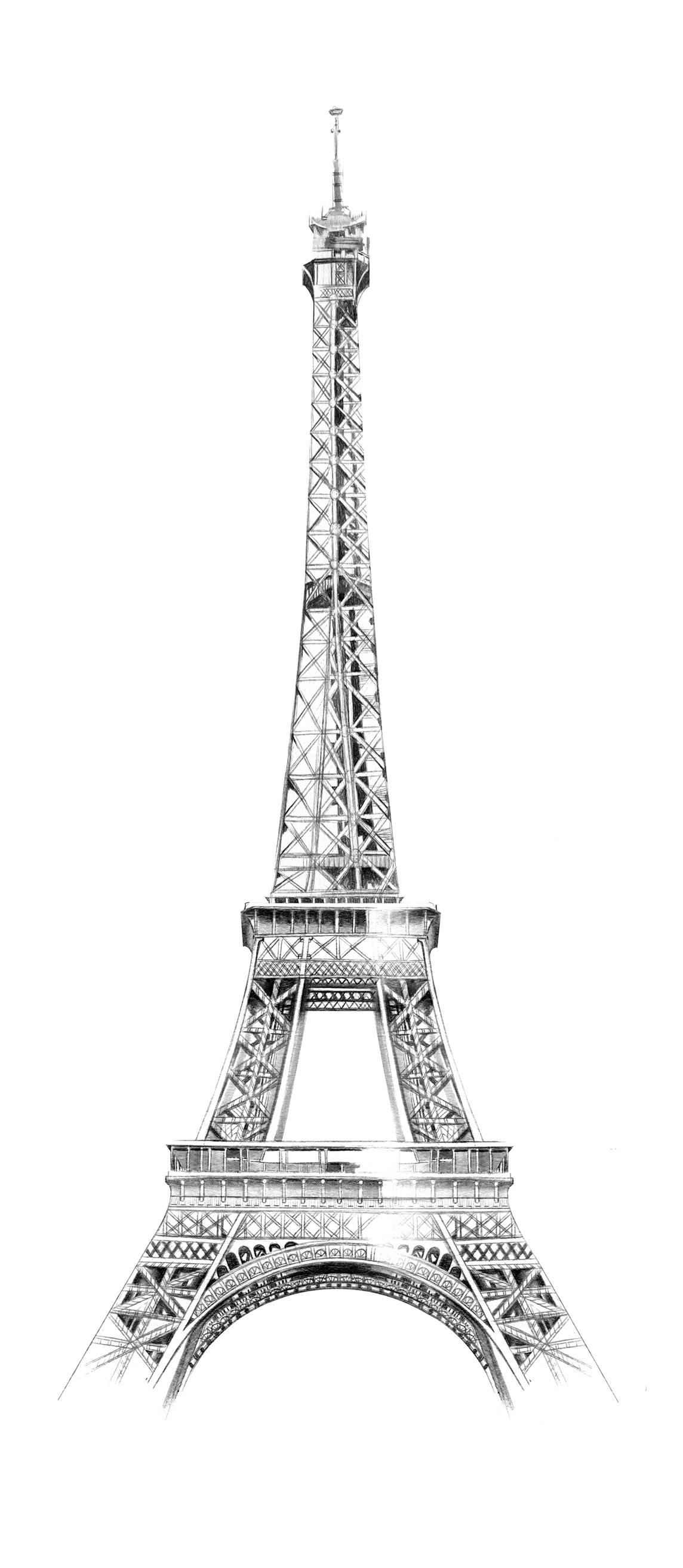 Drawing of the Eiffel Tower, Paris Stock Images