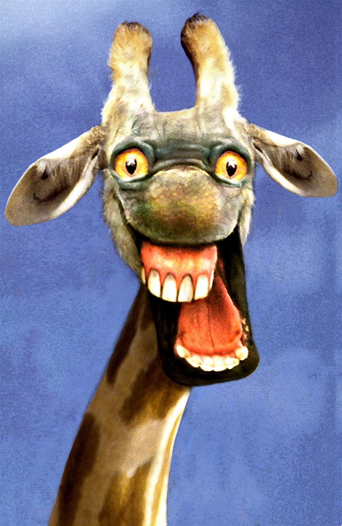 Portrait Of Crazy Giraffe Stock Images