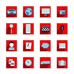 Icons representing various industries