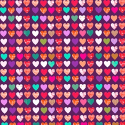Seamless background pattern of rows of hearts