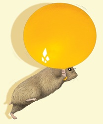 Hamster with balloon