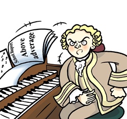 Portrait of angry pianist