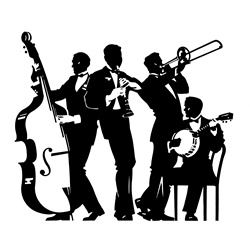 Four men playing music