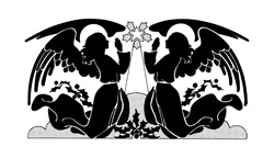 Silhouettes of praying angels