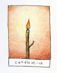 View of burning candle