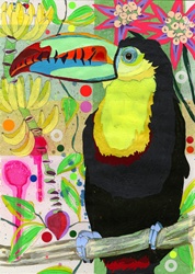 Toucan perching on branch