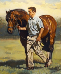 Man walking with horse