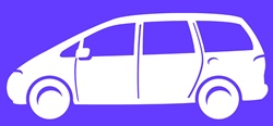 Car on purple background