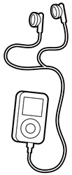 MP3 player with earphones