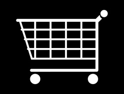 Shopping cart against black background