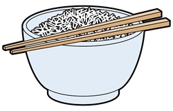 Chinese noodles in bowl and chopsticks