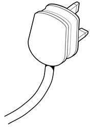 Plug with cable on white background