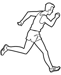 Man running on white background