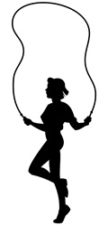 Silhouette of woman on jump rope