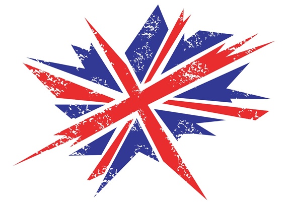 Part of British flag on white