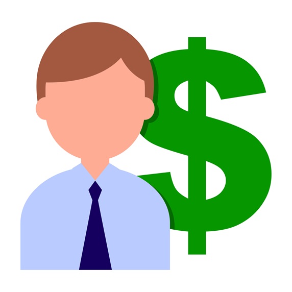 Businessman with dollar sign