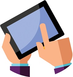 Person using digital tablet