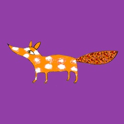 Fox on purple background