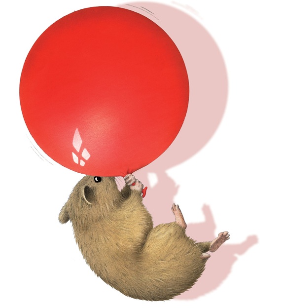 Mouse with red balloon