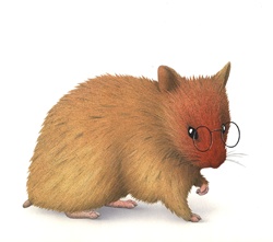 Mouse wearing spectacles on white background
