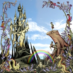 Dreamlike castle plants and creatures