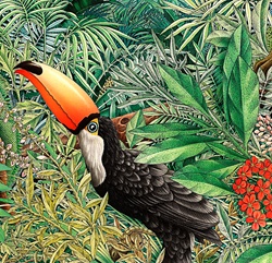 Toucan (Ramphastidae) in lush foliage
