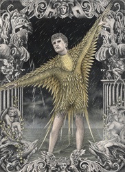 Man in golden armor with wings