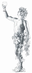 Sculpture of man holding wineglass