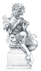 Satyr playing flute