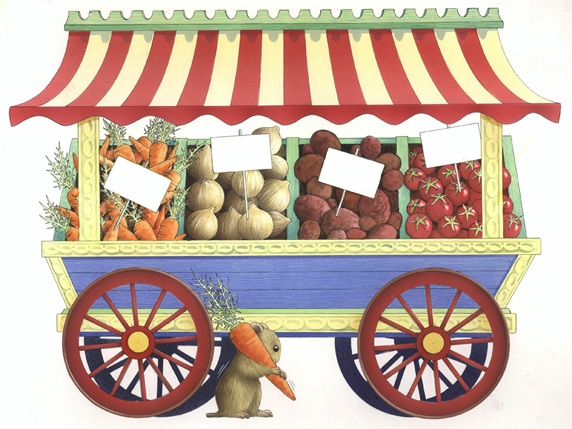 Horse cart with vegetables