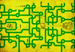Labyrinth in form of circuit diagram
