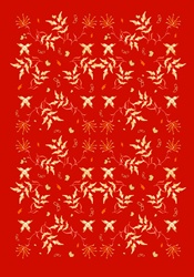 Floral pattern on red background