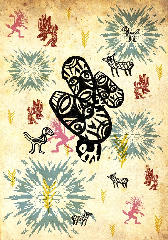 Drawings of animals and totem