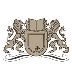 Coat of arms with lions on white background