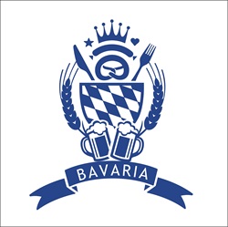 Blue Bavaria sign on white background