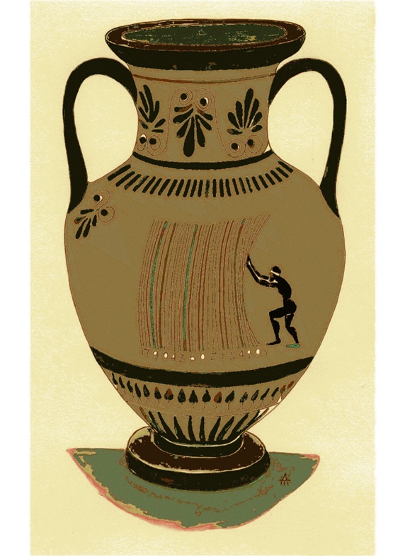 Imitation of ancient vase with bar code
