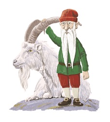 Gnome with mountain goat