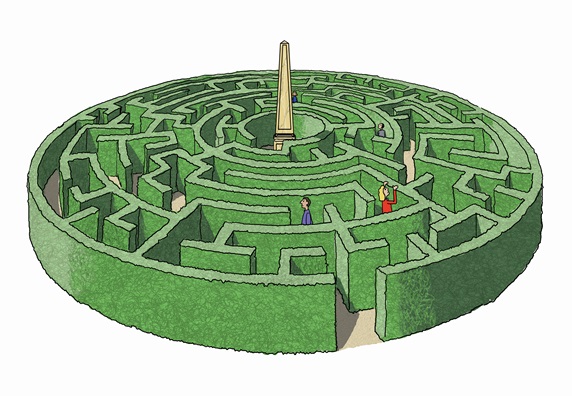 People lost in maze