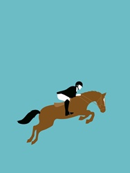 Woman riding jumping horse