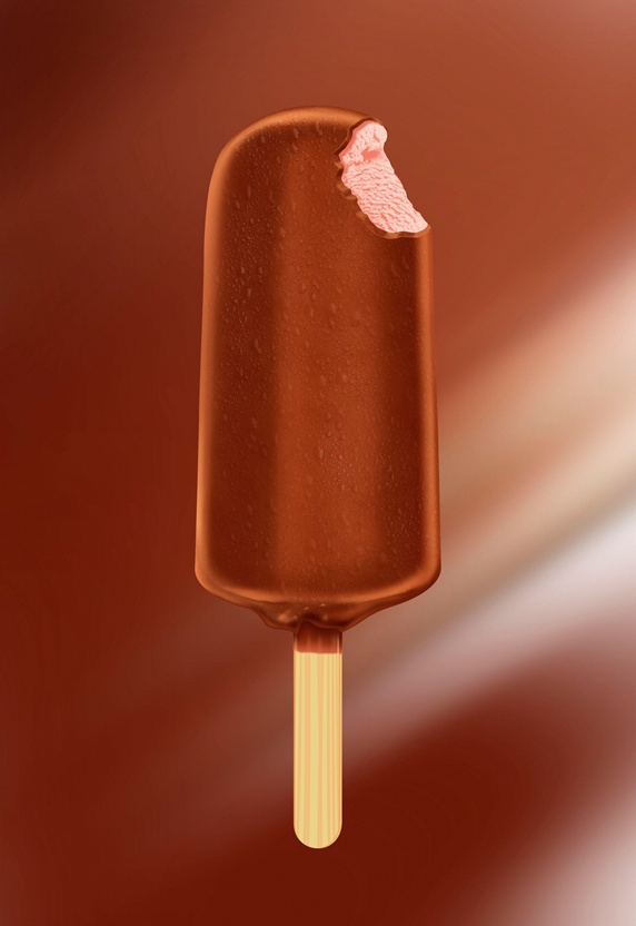 Chocolate covered ice lolly