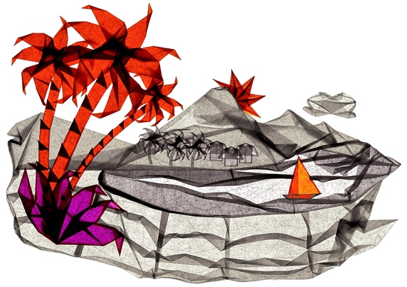 Origami landscape