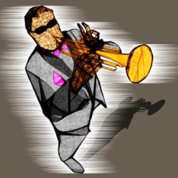 Man playing on trumpet