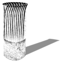 Grey vase on white background