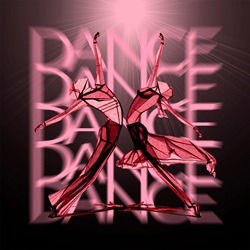Symmetrical dancers elegantly balanced