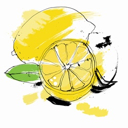 Whole and cut lemon