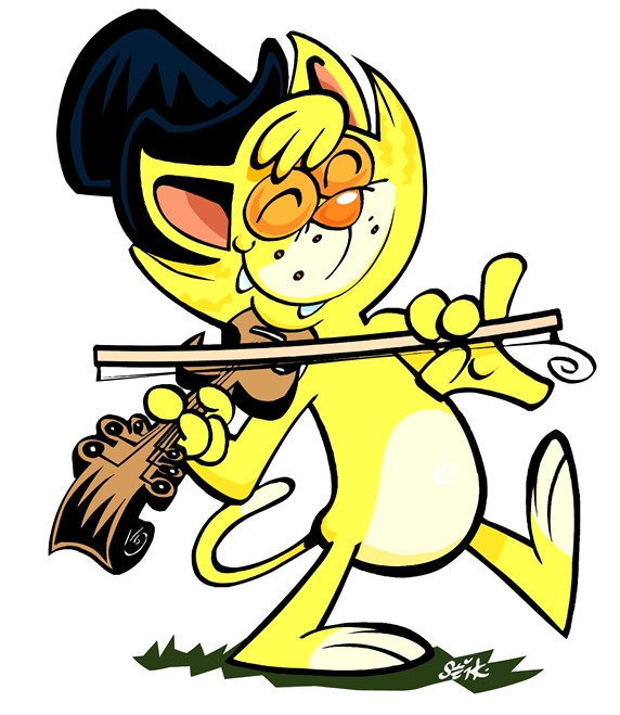 Cat playing violin