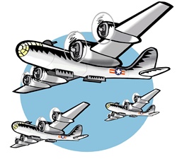 Three warplanes