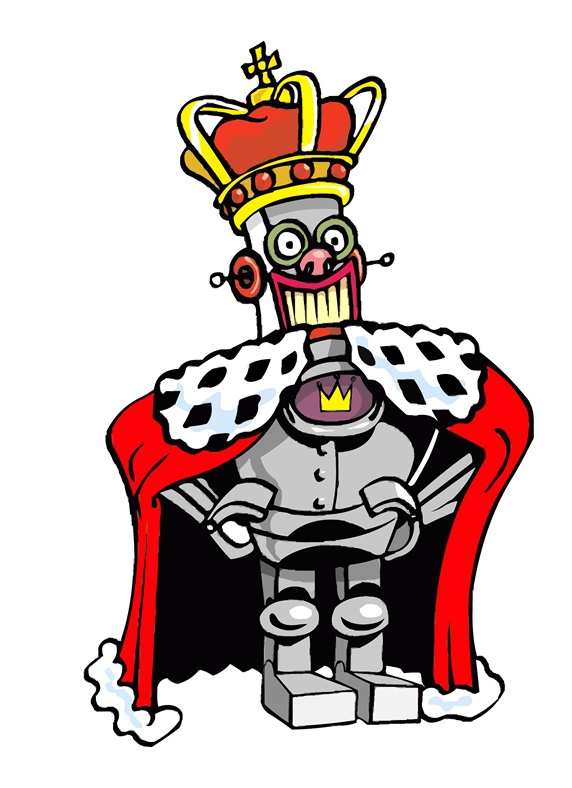 Portrait of robot in king's costume