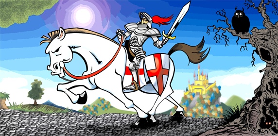 Knight on white horse